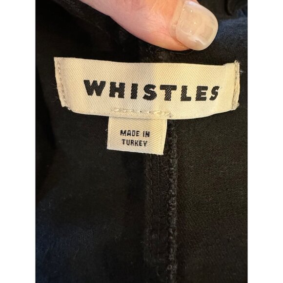 Whistles Overalls Women 27 Black Cotton Leni Dungaree Straight Leg Crop Jumpsuit - Picture 9 of 11